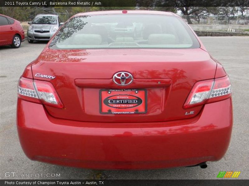 Barcelona Red Metallic / Ash 2011 Toyota Camry LE