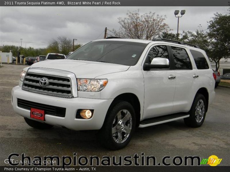 Blizzard White Pearl / Red Rock 2011 Toyota Sequoia Platinum 4WD