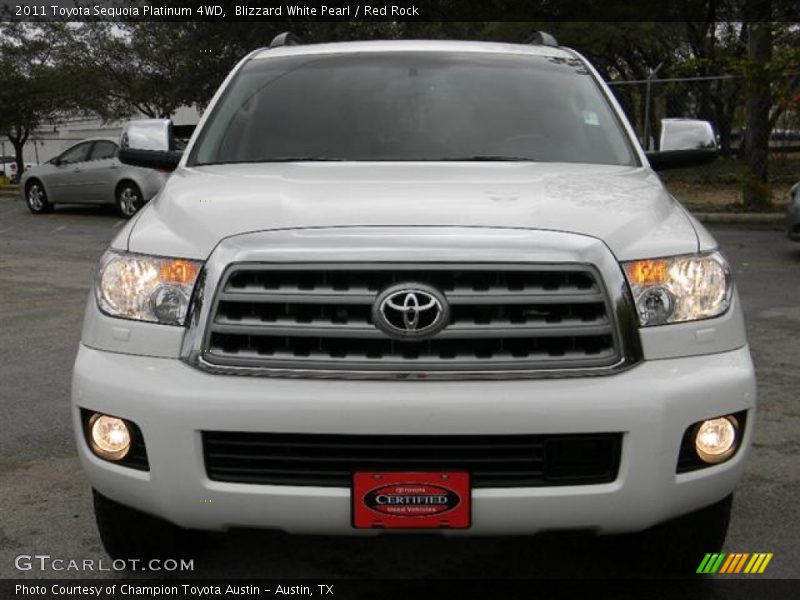 Blizzard White Pearl / Red Rock 2011 Toyota Sequoia Platinum 4WD