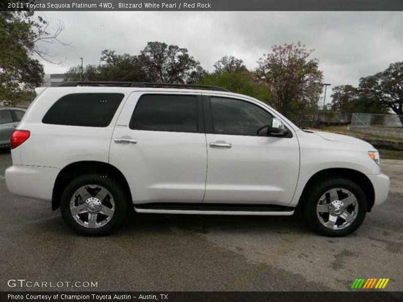 Blizzard White Pearl / Red Rock 2011 Toyota Sequoia Platinum 4WD
