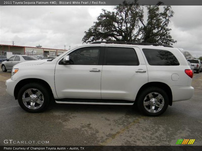 Blizzard White Pearl / Red Rock 2011 Toyota Sequoia Platinum 4WD