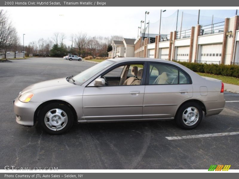 Titanium Metallic / Beige 2003 Honda Civic Hybrid Sedan