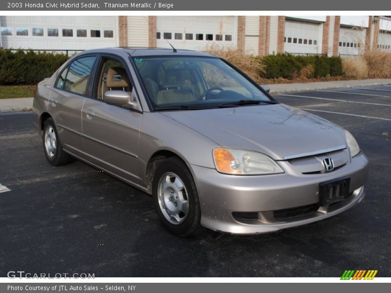 Titanium Metallic / Beige 2003 Honda Civic Hybrid Sedan