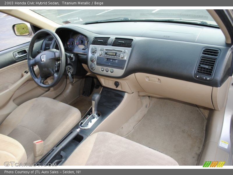 Titanium Metallic / Beige 2003 Honda Civic Hybrid Sedan