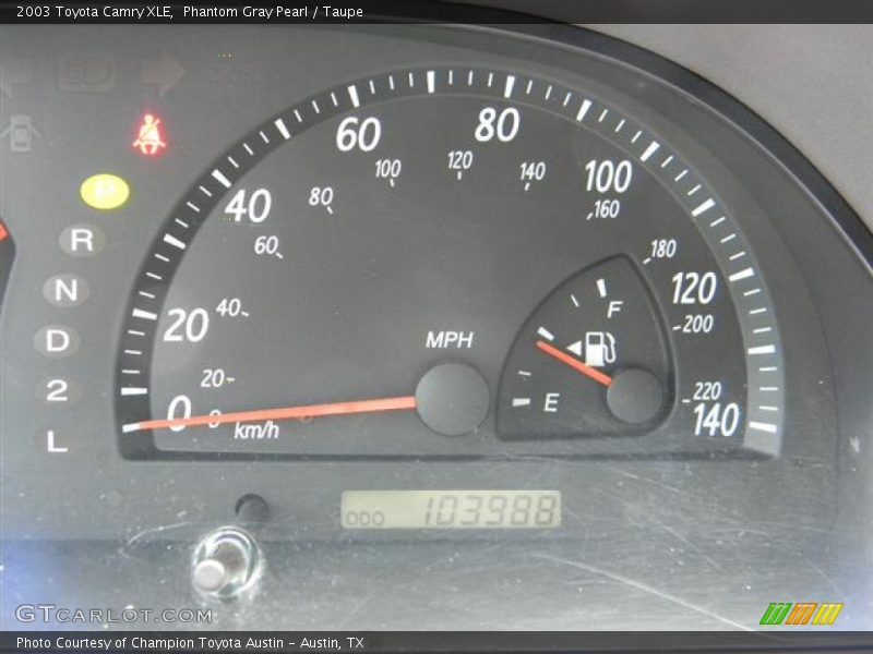 Phantom Gray Pearl / Taupe 2003 Toyota Camry XLE