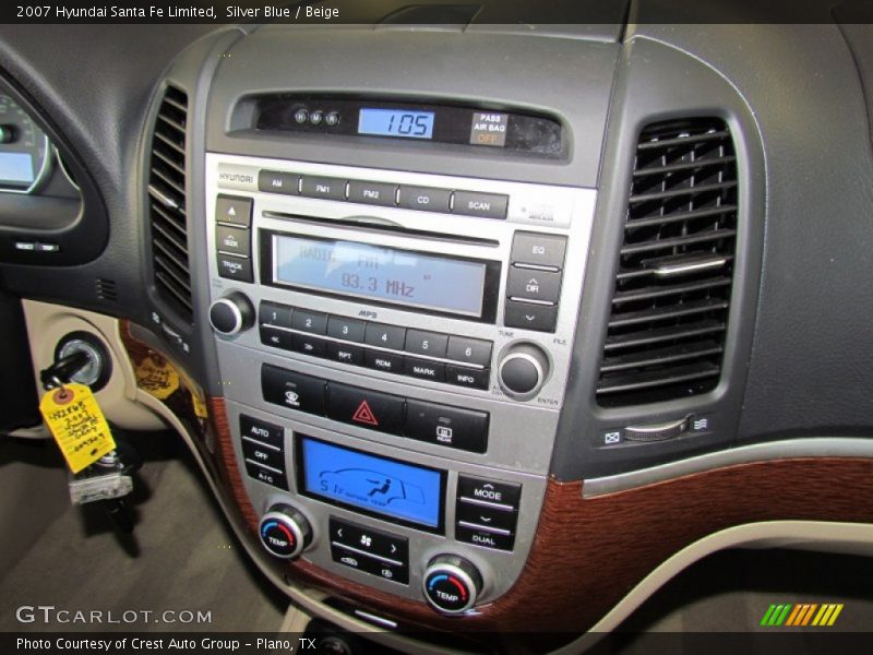 Silver Blue / Beige 2007 Hyundai Santa Fe Limited