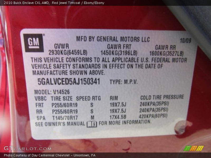 Red Jewel Tintcoat / Ebony/Ebony 2010 Buick Enclave CXL AWD