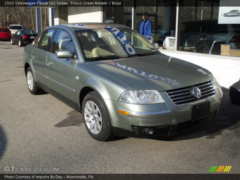 Fresco Green Metallic / Beige 2003 Volkswagen Passat GLS Sedan