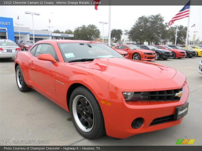 Inferno Orange Metallic / Black 2012 Chevrolet Camaro LS Coupe