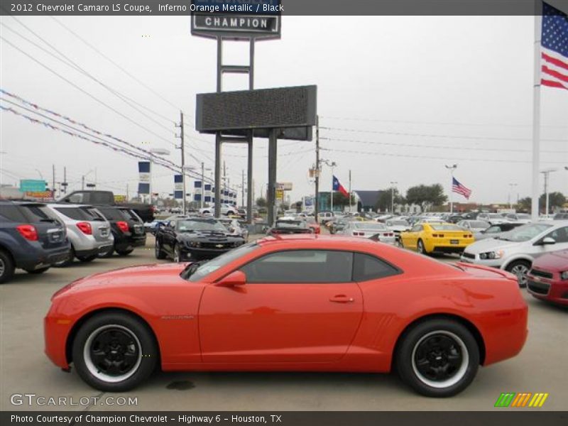 Inferno Orange Metallic / Black 2012 Chevrolet Camaro LS Coupe
