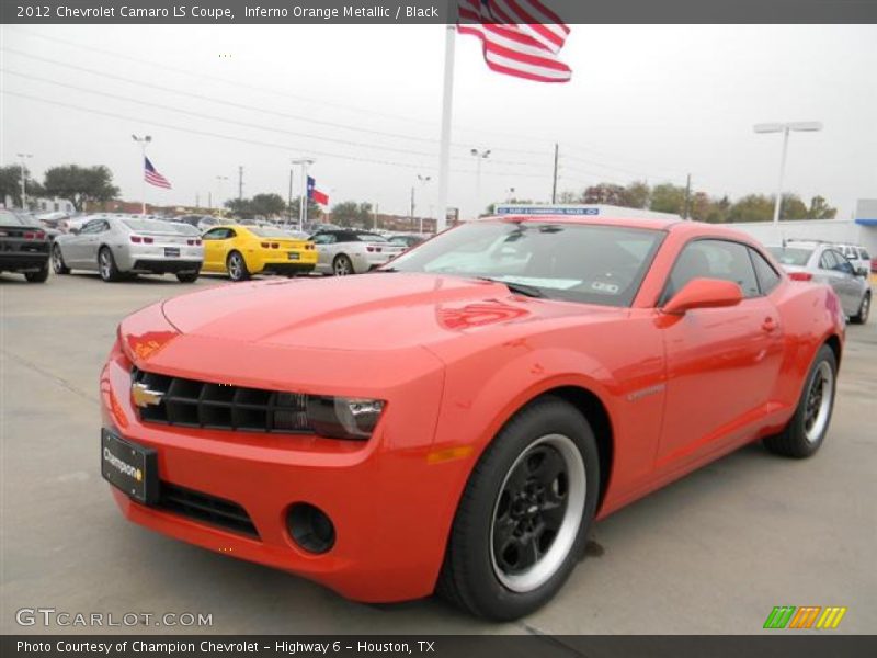 Inferno Orange Metallic / Black 2012 Chevrolet Camaro LS Coupe