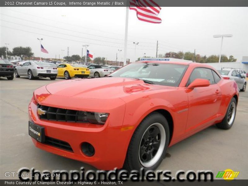 Inferno Orange Metallic / Black 2012 Chevrolet Camaro LS Coupe