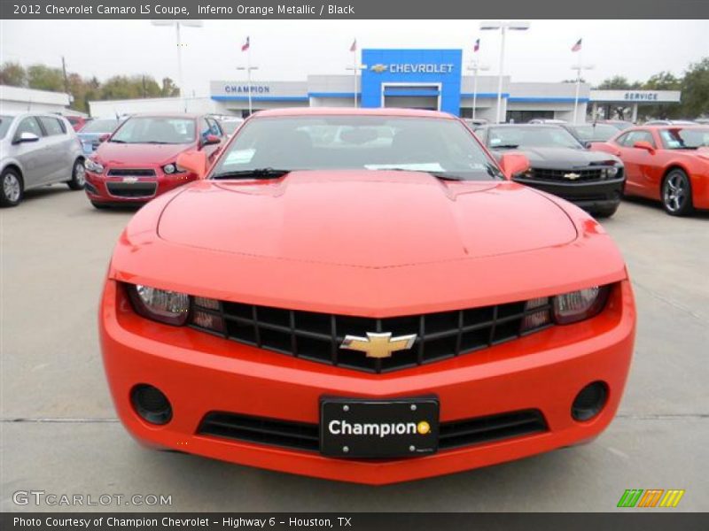 Inferno Orange Metallic / Black 2012 Chevrolet Camaro LS Coupe