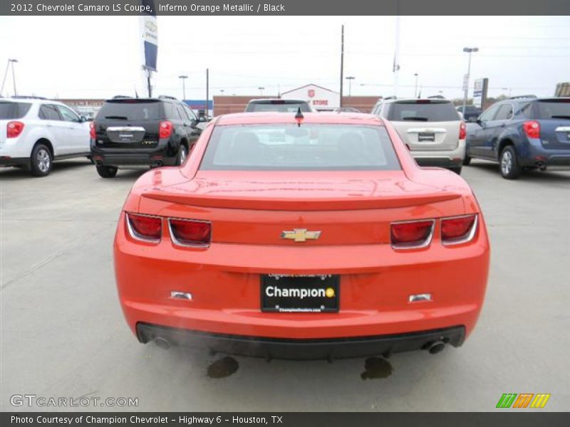 Inferno Orange Metallic / Black 2012 Chevrolet Camaro LS Coupe