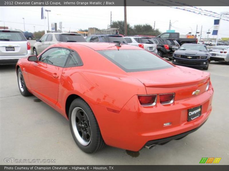 Inferno Orange Metallic / Black 2012 Chevrolet Camaro LS Coupe