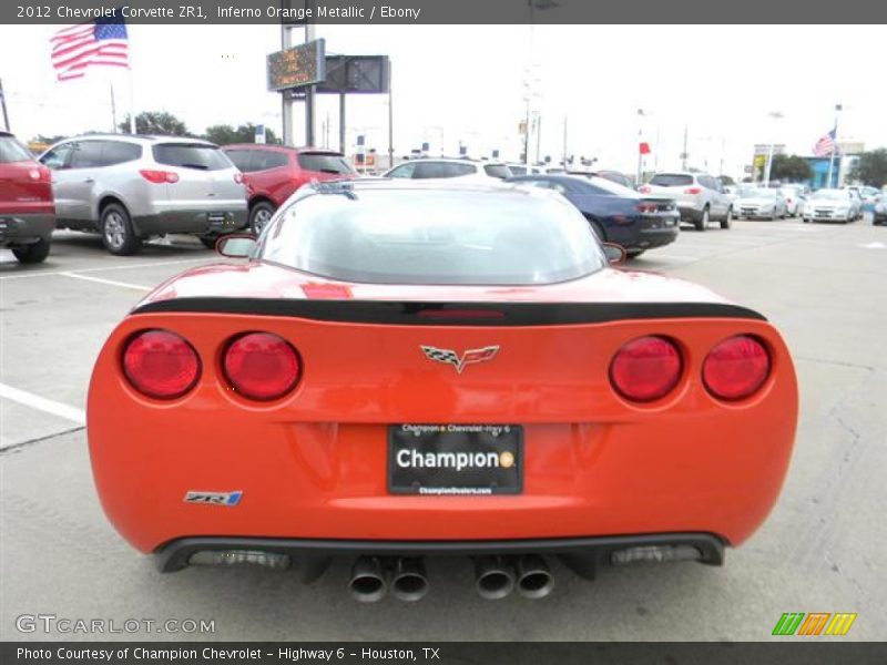 Inferno Orange Metallic / Ebony 2012 Chevrolet Corvette ZR1