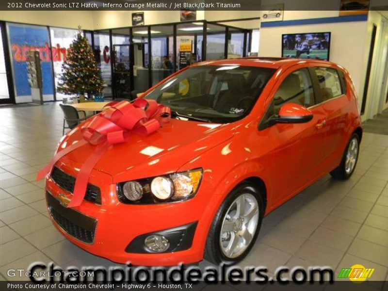 Inferno Orange Metallic / Jet Black/Dark Titanium 2012 Chevrolet Sonic LTZ Hatch
