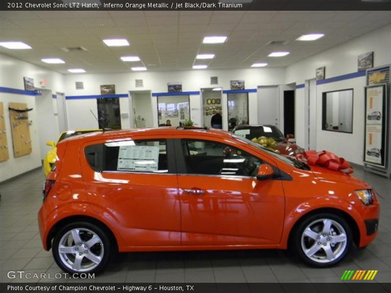 Inferno Orange Metallic / Jet Black/Dark Titanium 2012 Chevrolet Sonic LTZ Hatch
