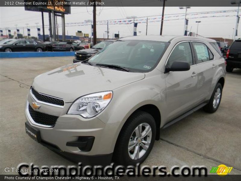 Gold Mist Metallic / Jet Black 2012 Chevrolet Equinox LS