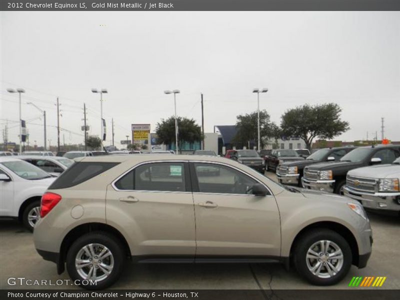 Gold Mist Metallic / Jet Black 2012 Chevrolet Equinox LS