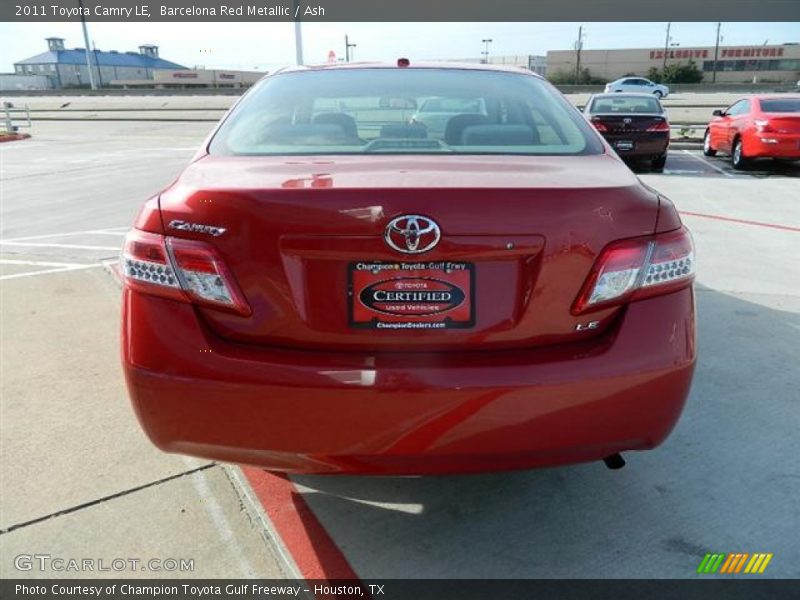 Barcelona Red Metallic / Ash 2011 Toyota Camry LE
