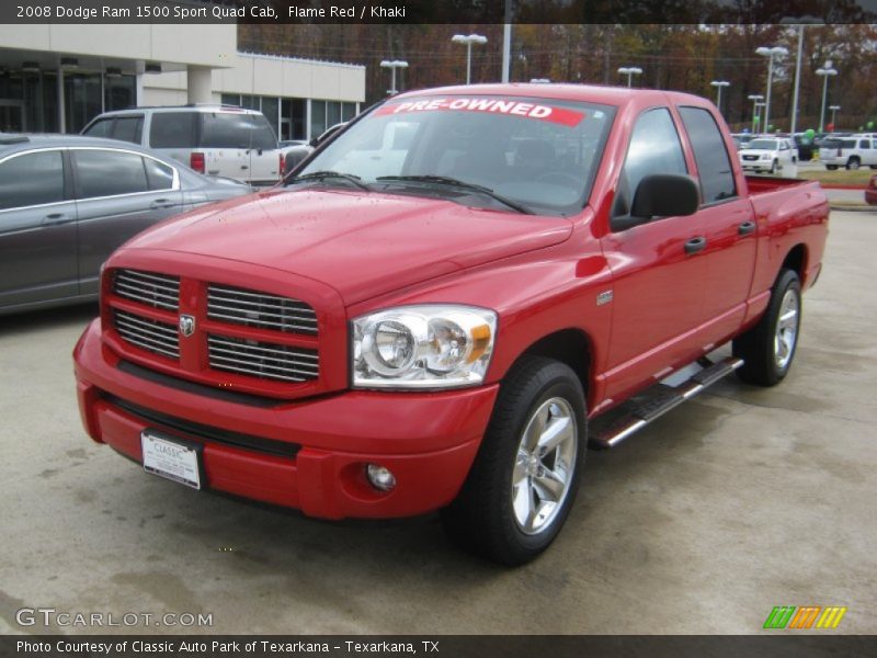 Flame Red / Khaki 2008 Dodge Ram 1500 Sport Quad Cab