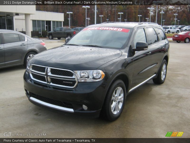 Brilliant Black Crystal Pearl / Dark Graystone/Medium Graystone 2011 Dodge Durango Crew