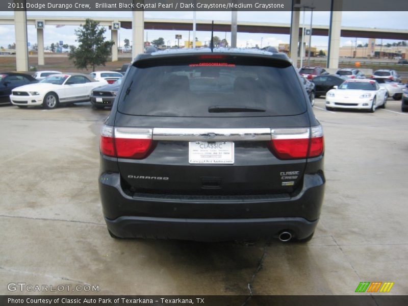 Brilliant Black Crystal Pearl / Dark Graystone/Medium Graystone 2011 Dodge Durango Crew