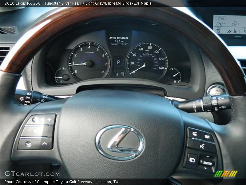Tungsten Silver Pearl / Light Gray/Espresso Birds-Eye Maple 2010 Lexus RX 350