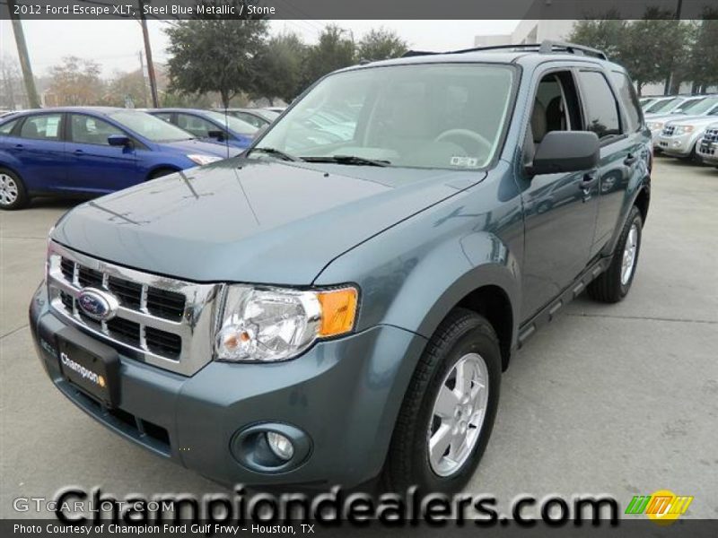 Steel Blue Metallic / Stone 2012 Ford Escape XLT