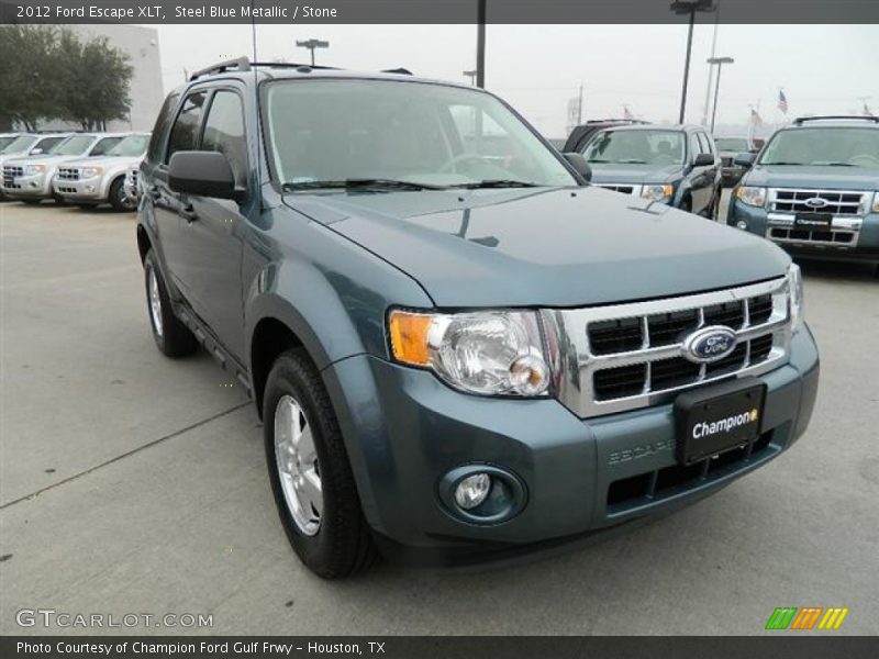 Steel Blue Metallic / Stone 2012 Ford Escape XLT