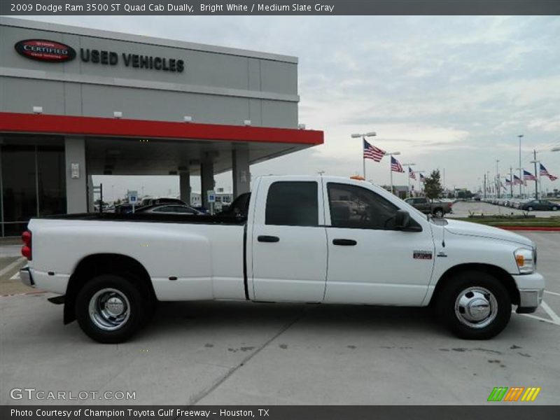 Bright White / Medium Slate Gray 2009 Dodge Ram 3500 ST Quad Cab Dually