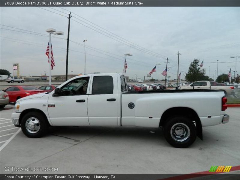 Bright White / Medium Slate Gray 2009 Dodge Ram 3500 ST Quad Cab Dually