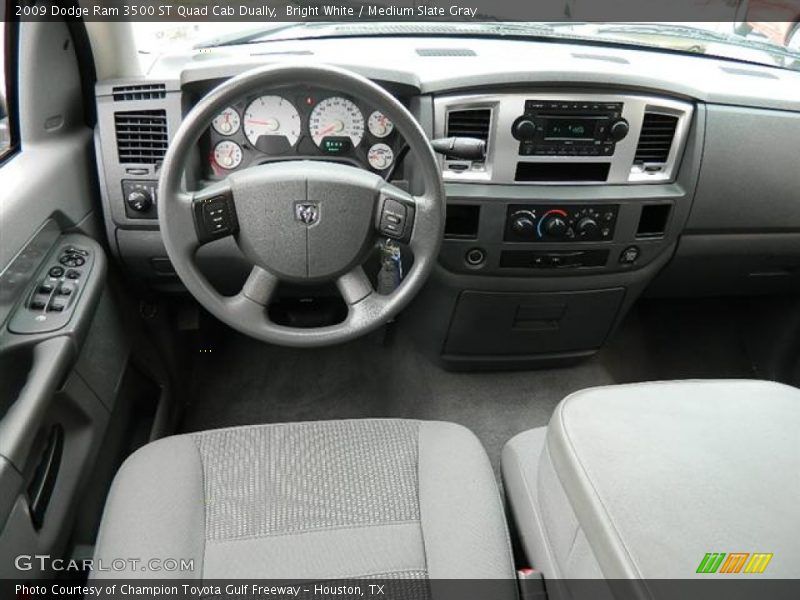 Bright White / Medium Slate Gray 2009 Dodge Ram 3500 ST Quad Cab Dually
