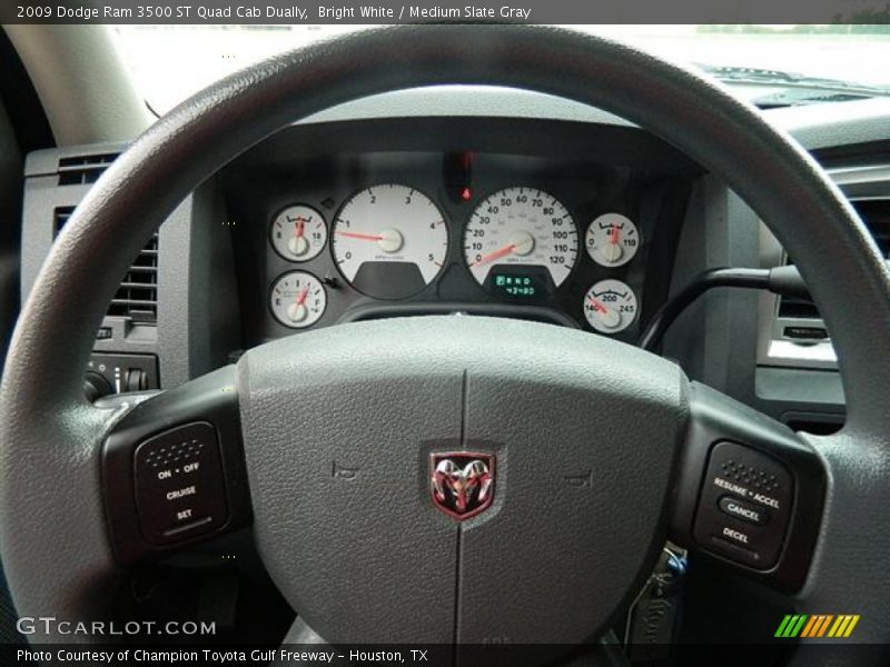 Bright White / Medium Slate Gray 2009 Dodge Ram 3500 ST Quad Cab Dually