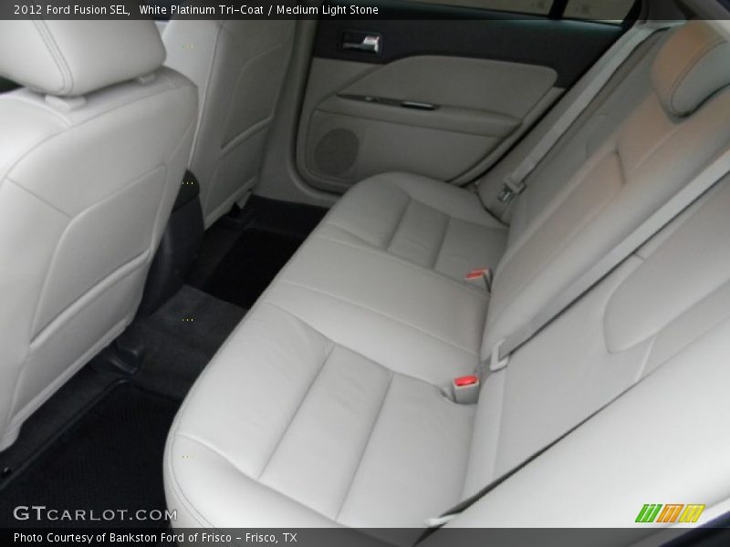 White Platinum Tri-Coat / Medium Light Stone 2012 Ford Fusion SEL