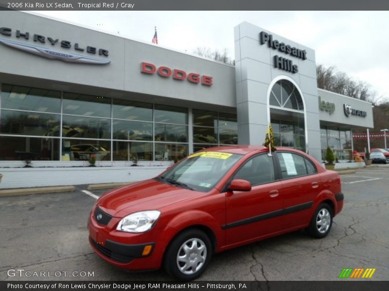 Tropical Red / Gray 2006 Kia Rio LX Sedan