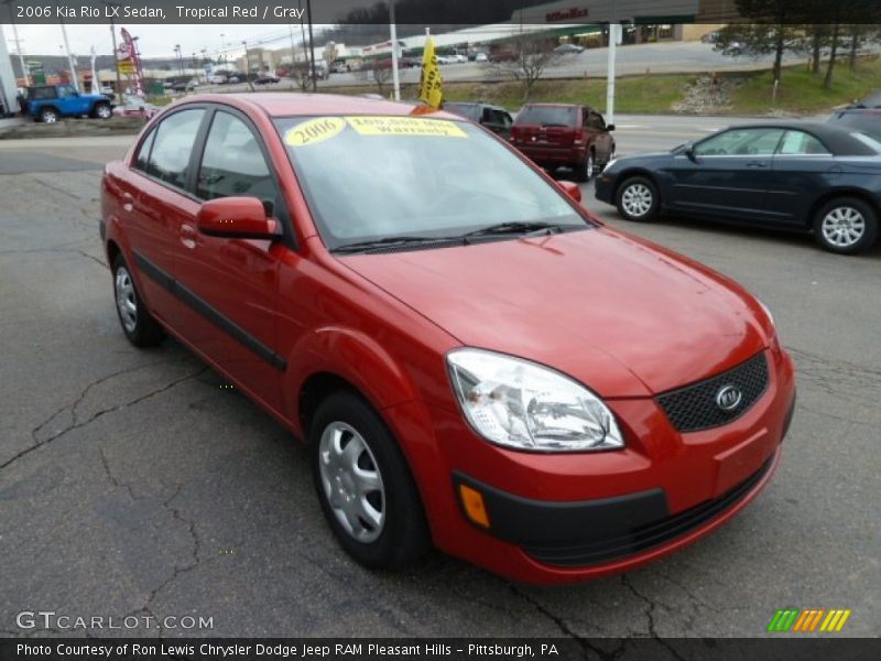 Tropical Red / Gray 2006 Kia Rio LX Sedan