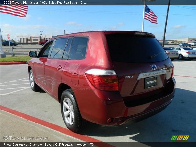Salsa Red Pearl / Ash Gray 2008 Toyota Highlander 4WD