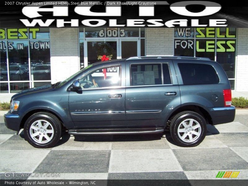 Steel Blue Metallic / Dark Khaki/Light Graystone 2007 Chrysler Aspen Limited HEMI