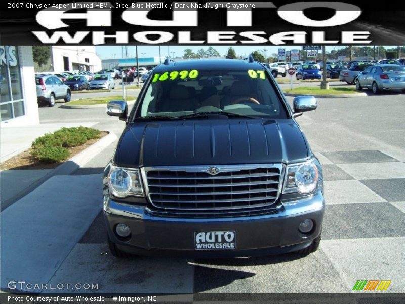 Steel Blue Metallic / Dark Khaki/Light Graystone 2007 Chrysler Aspen Limited HEMI
