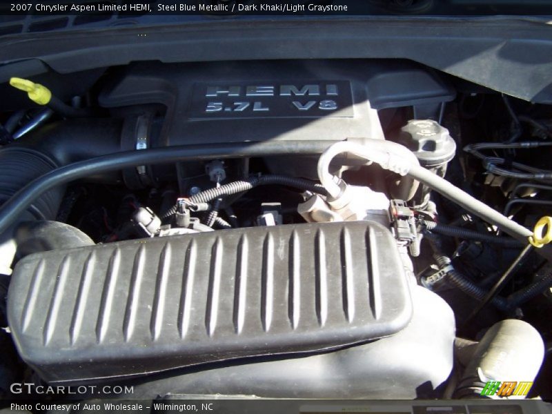 Steel Blue Metallic / Dark Khaki/Light Graystone 2007 Chrysler Aspen Limited HEMI