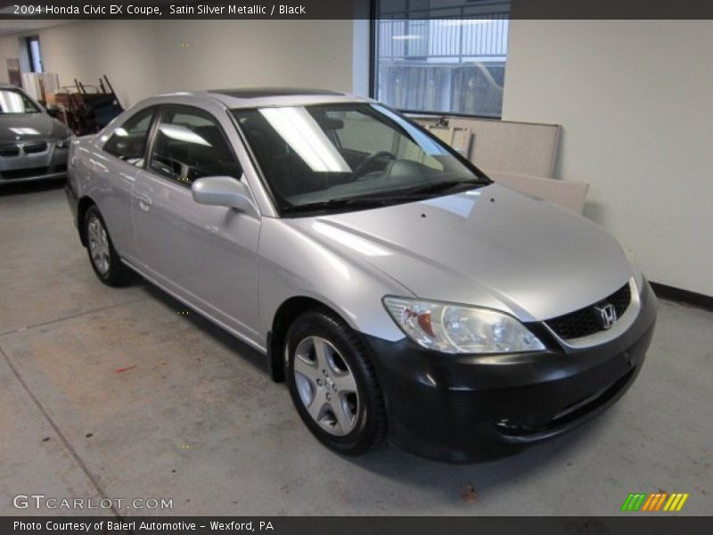 Satin Silver Metallic / Black 2004 Honda Civic EX Coupe