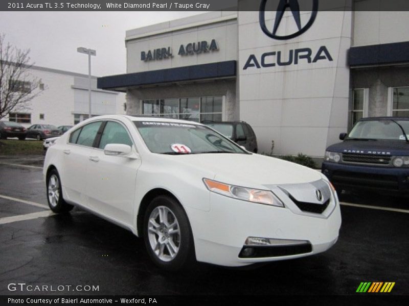 White Diamond Pearl / Taupe Gray 2011 Acura TL 3.5 Technology