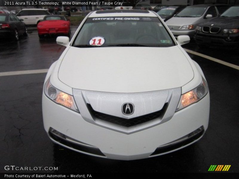 White Diamond Pearl / Taupe Gray 2011 Acura TL 3.5 Technology