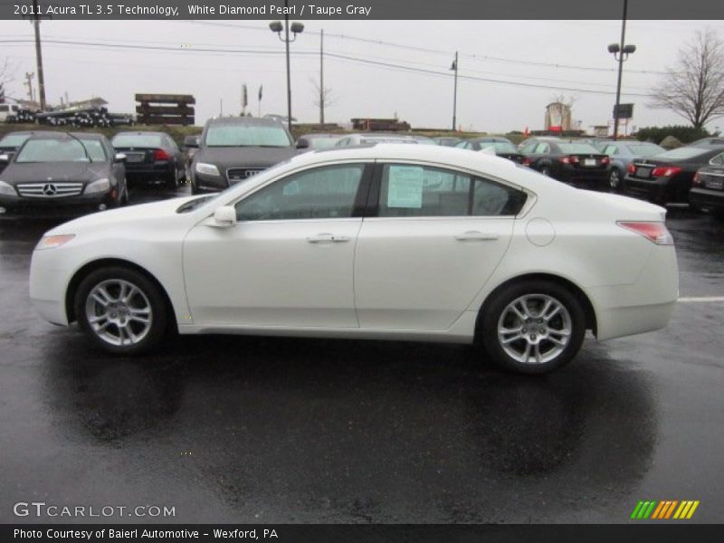 White Diamond Pearl / Taupe Gray 2011 Acura TL 3.5 Technology
