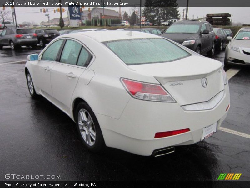White Diamond Pearl / Taupe Gray 2011 Acura TL 3.5 Technology