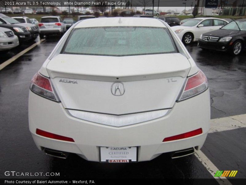White Diamond Pearl / Taupe Gray 2011 Acura TL 3.5 Technology