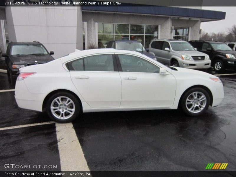 White Diamond Pearl / Taupe Gray 2011 Acura TL 3.5 Technology