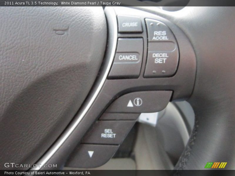 White Diamond Pearl / Taupe Gray 2011 Acura TL 3.5 Technology